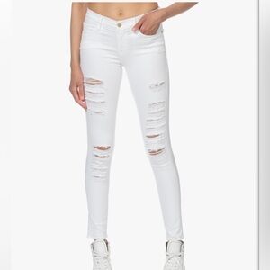 FRAME - Le Skinny de Jeanne Ripped Jeans • White